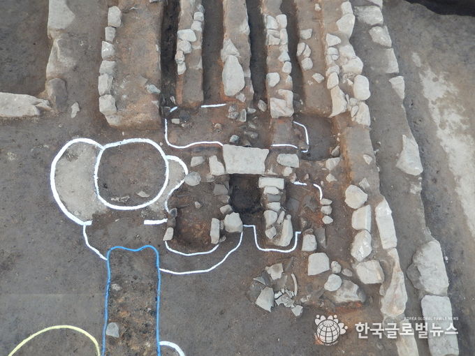 별주 건물터 발굴(구들) 모습.
