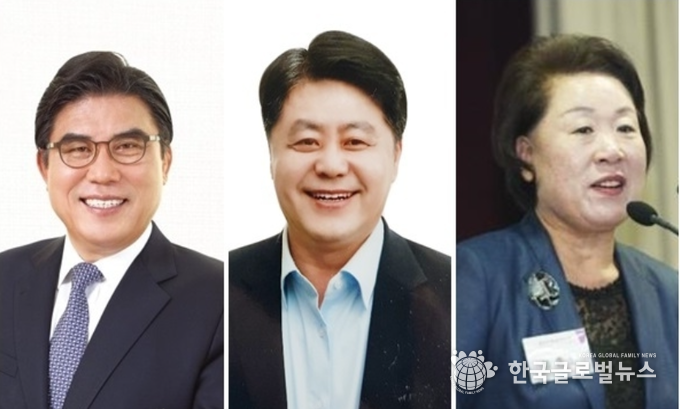 왼쪽부터 김성회후보, 최영근후보, 금종례후보