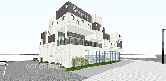 수원시 영통구 이의동 도청사 이전부지(262-1 일원) 내 3,800㎡ 대지에 지상 2층, 연면적 853㎡ 규모로 들어선 홍보관은 따복하우스ⓒ경기타임스