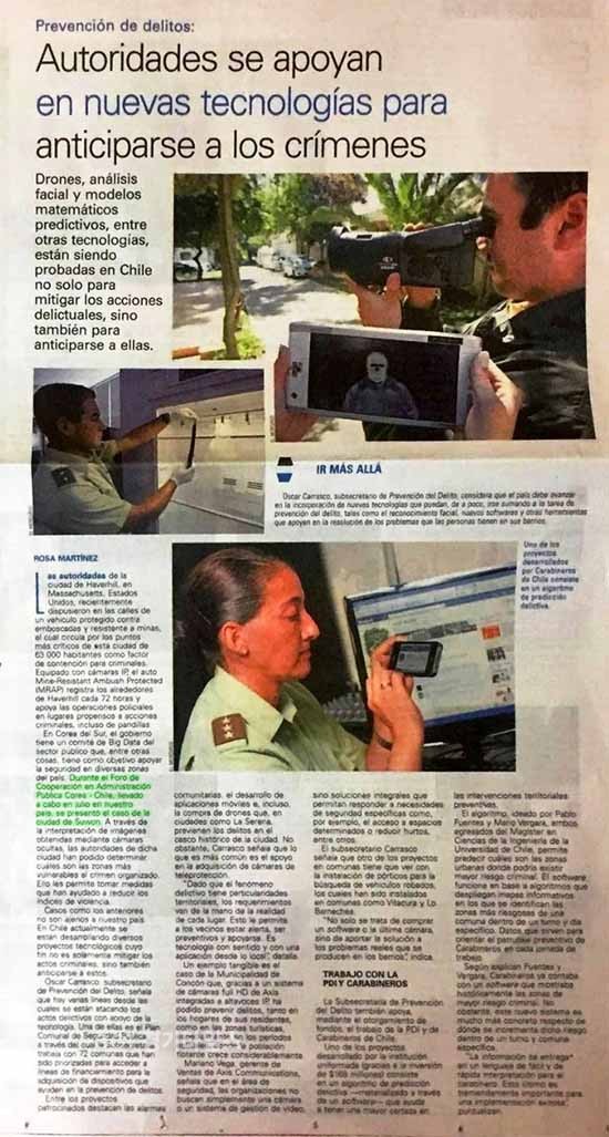 CCTV 칠레 최대 일간지 ‘엘 메르쿠리오’(El Mercurio)에 범죄 예방 사례 언급ⓒ경기타임스