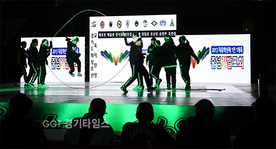 오산시, 중학교 자유학년제 1인 1체육 줄넘기 발표회ⓒ경기타임스