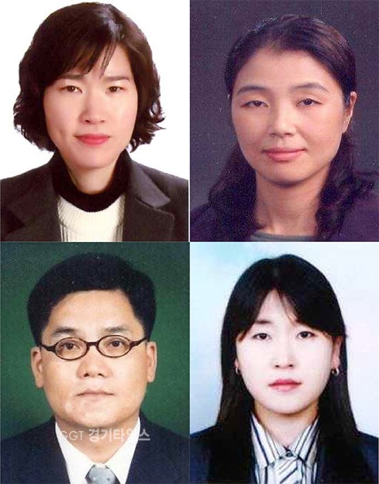 왼쪽 위부터 보육아동과 이선숙 주무관, 광교홍재도서관 이봉화 주무관, 녹지경관과 김선주 주무관, 공원관리과 이상규 팀장ⓒ경기타임스