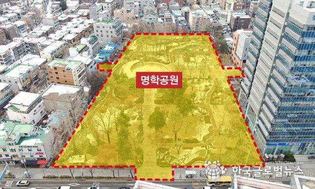 안양 명학공원 유니버설디자인사업 위치도.