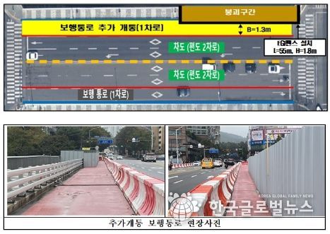 성남시, 정자교 보행로 추가 개통, 양측 보행 가능