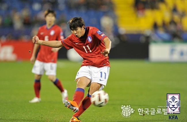 2011 AFC 아시안컵 당시 손흥민의 모습.