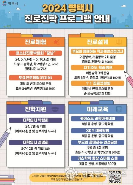평택시, 2024 진로진학 프로그램 운영