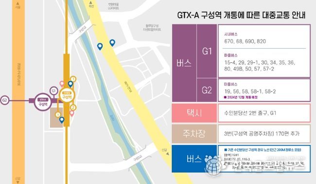 GTX-A구성역 개통에 따른 대중교통 안내 이미지