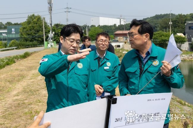오병권 행정1부지사 우기 대비 저수지, 하천변 현장 안전점검