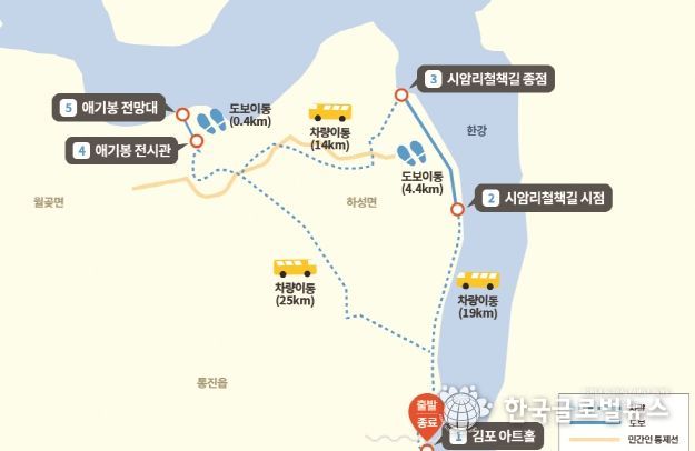 DMZ 평화의 길 테마노선 노선도