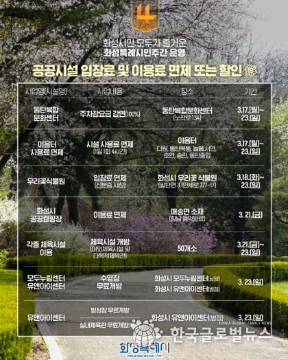 화성 시민주간 운영 포스터