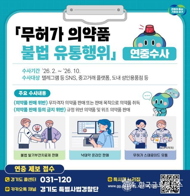 무허가 의약품 불법 유통행위 연중수사