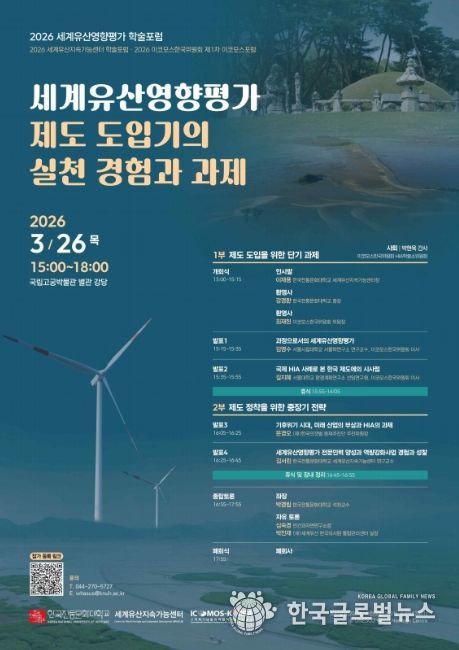 '세계유산영향평가 제도 도입기의 실천 경험과 과제' 학술 토론회 포스터