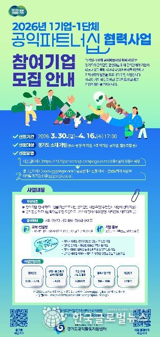 1기업-1단체 파트너십 협력사업 참여기업 모집 웹자보